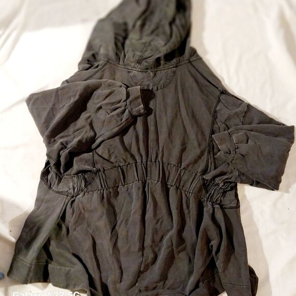 Free People Womens Hooded Jacket Charcoal Gray Size M Cotton & Tencel Blend grun - Picture 4 of 7